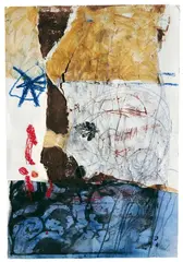 Antoni Clavé, Ohne Titel, Collage, Öl, Gouache, Kreiden u.a. auf chamoisfarbenem Papier