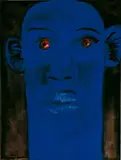 Rainer Fetting, Blauer Kopf I, 1987, Öl auf Leinwand