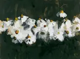 Klaus Fußmann, Ohne Titel (Margeriten), Aquarell und Gouache auf fein genarbtem Velin