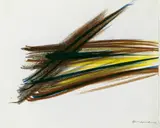 Hans Hartung, Ohne Titel, Ölkreide auf elfenbeinfarbenem Maschinenpapier