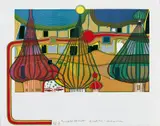 L'Expulsion by Friedensreich Hundertwasser, Original-Farblithographie auf Arches-Velin, sold Dec 2004