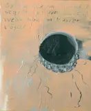 Die Qualle im Weltmeer segelt, es ist Quatsch wenn man im Wasser vögelt by Martin Kippenberger, 1995, Oil on canvas, sold Dec 2004