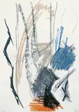 Per Kirkeby, Ohne Titel, Wachskreiden und Graphit auf chamoisfarbenem Zeichenpapier