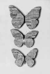 Klee-Schmetterlinge by Jiří Kolář, Farbige Reproduktionen, collagiert auf geprägtes leinenstruktuiertes Papier, unter Plexiglas in Kassettenrahmen, sold Dec 2004