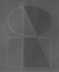 Archétypes by Walter Leblanc, Schnurcollage und Latexfarbe auf Karton, sold Dec 2004