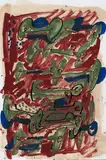 Markus Lüpertz, Ohne Titel, Gouache, Kreide und Graphit auf glattem Halbkarton
