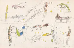 C'est pas ca by Roberto Sebastian Echaurren Matta, Farbkreiden und Bleistift auf chamoisfarbenem Halbkarton, sold Dec 2004