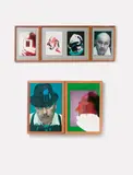 Dieter Roth und Richard Hamilton, Interface (mit Richard Hamilton), Farbfotografien, zum Teil übermalt und Acryl, Gouache u.a. teils collagiert auf Holz in Holzrahmentriptychon. Geöffneter Zustand