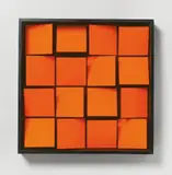 Klaus Staudt, I/13/30 und XI/6/30, 2 Multiples, jeweils farbig gefaßte Holzelemente in Original-Objektrahmen