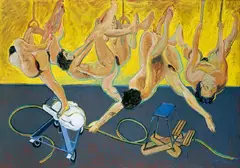 3 Zweier, 1 Einzel by Norbert Tadeusz, Öl auf Leinwand, sold Dec 2004