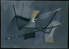 Dunkles Geschehen by Fritz Winter, Öl auf Papier auf Leinwand aufgezogen, sold Dec 2004