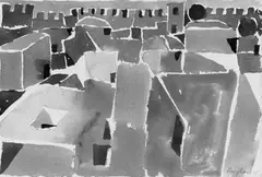 Taroudaut by Eduard Bargheer, Aquarell auf elfenbeinfarbenem leicht genarbten Bütten, sold Dec 2004