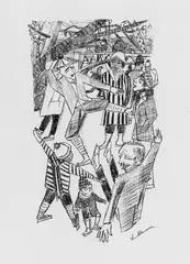 Max Beckmann, Eislauf, Original-Lithographie auf Bütten