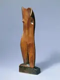 Rudolf Belling, Weiblicher Torso, Bronzeplastik (teils geschwungene Hohlform). Höhe 51,5 cm (der mitgegossene Sockel