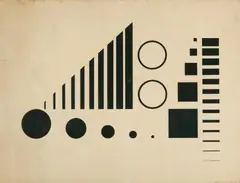 Henryk Berlewi, Kontrasty Mekanofakturowe (Mechano-Faktur, Dynamischer Kontrast), Gouache auf chamoisfarbenem Velin, auf Sperrholz aufgezogen