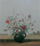 Herbert Böttger, Blumenstilleben, Öl auf Leinwand