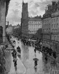 Louis Braquaval, Rue de Rivoli, Öl auf Leinwand