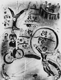 Marc Chagall, Cyclistes, Original-Lithographie auf Velin
