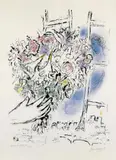 Marc Chagall, Offrande de fleurs, Original-Farblithographie auf Rives-Velin
