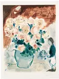 Marc Chagall, Le Bouquet, Nach einer Vorlage von Marc Chagall, als Farblithographie von Charles Sorlier ausgeführt. Auf Arches-Velin