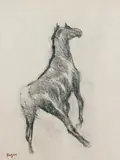 Edgar Degas, Cheval faisant un écart (Cheval de dos se cabrant)