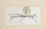 Max Ernst, Ohne Titel (Journal d'un astronaute millénaire), Collage aus Klischee-Buchdrucken, auf chamoisfarbenem Karton