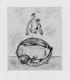 Max Ernst, Après moi le XXe Siècle, Original-Farblithographie auf Japon nacré