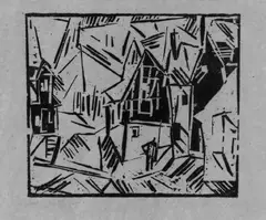 Dorf by Lyonel Feininger, Original-Holzschnitt auf bräunlichem Duchschlagpapier, sold Dec 2004
