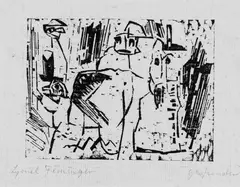 Gespenster by Lyonel Feininger, Original-Holzschnitt auf dünnem Japanbütten, sold Dec 2004