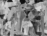 Edvard Frank, Tanzender weiblicher Akt, Aquarell und Farbkreidezeichnung auf elfenbeinfarbenem leicht genarbten Aquarellpapier
