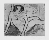 Erich Heckel, Mädchenakt, Original-Radierung auf leicht genarbtem Velin