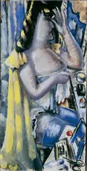 Paul Kleinschmidt, Bei der Toilette, Gouache auf schwerem Velin