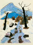 Gabriele Münter, Zwei Bäume bei Tauwetter im Murnauer Moos
