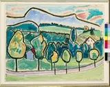 Gabriele Münter, Landschaft mit blauem Berg