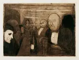 Edvard Munch, Kristiania-Boheme II, 1895, Etching
