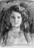 Edvard Munch, Dänische Dame, Original-Lithographie, Druck in Braun auf elfenbeinfarbenem, maschinell hergestellten Japanpapier