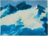 Alpenlandschaft WENN INTERESSENT DA, RIEDL MÜ BESCHEID GEBEN; ER HAT OPTION by Emil Nolde, Aquarell auf Japanpapier, sold Dec 2004