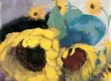 Sonnenblumen by Emil Nolde, Aquarell auf dünnem chamoisfarbenen Japanpapier, sold Dec 2004