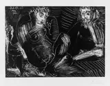 Pablo Picasso, Couple avec un Enfant, 1966, Radierung auf BFK RIVES (Wasserzeichen)