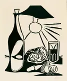 Nature morte au casse-croûte II by Pablo Picasso, Original-Linolschnitt auf Arches-Velin, sold Dec 2004