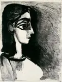 Pablo Picasso, Buste de Profil, Original-Lithographie auf Velin