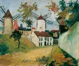 Maurice Utrillo, Les trois Moulins de Montmartre, Öl auf Leinwand