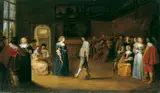 Christoffel van der Laemen, GESELLSCHAFTSSZENE., Öl auf Holz