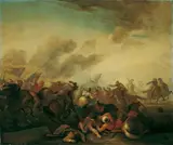 Palamedes Palamedesz., EIN REITERGEFECHT ZWISCHEN CHRISTEN UND OSMANEN., Öl auf Leinwand