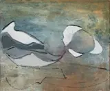 Jankel Adler, Abstraktes Stilleben, Öl und Sand auf Leinwand