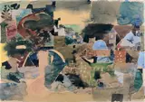 Stadt im Scirocco by Eduard Bargheer, Aquarell über Bleistiftzeichnung auf dünnem transparenten Büttenpapier, sold Jun 2004