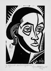 Hanna by Peter August Böckstiegel, Holzschnitt auf bräunlichem Papier, sold Jun 2004