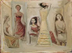 Massimo Campigli, Cinque Donne, Öl auf Leinwand