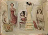 Massimo Campigli, Cinque Donne, Öl auf Leinwand