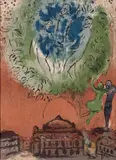 Marc Chagall, Derrière le Miroir, Nos. 66-68, Sonderheft "Paris" mit 11 Original-Lithographien (davon 9 farbig, einschließlich Umschlag, 1 Farblithographie doppelblattgroß) auf Velin um